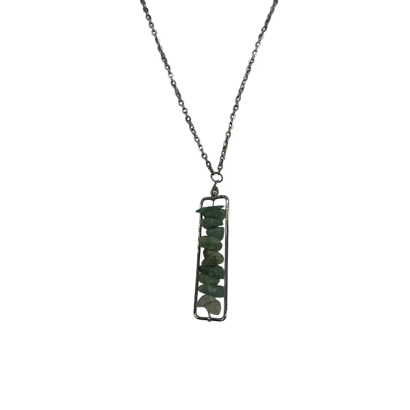 Necklace Charm By Cmf In Green & Silver