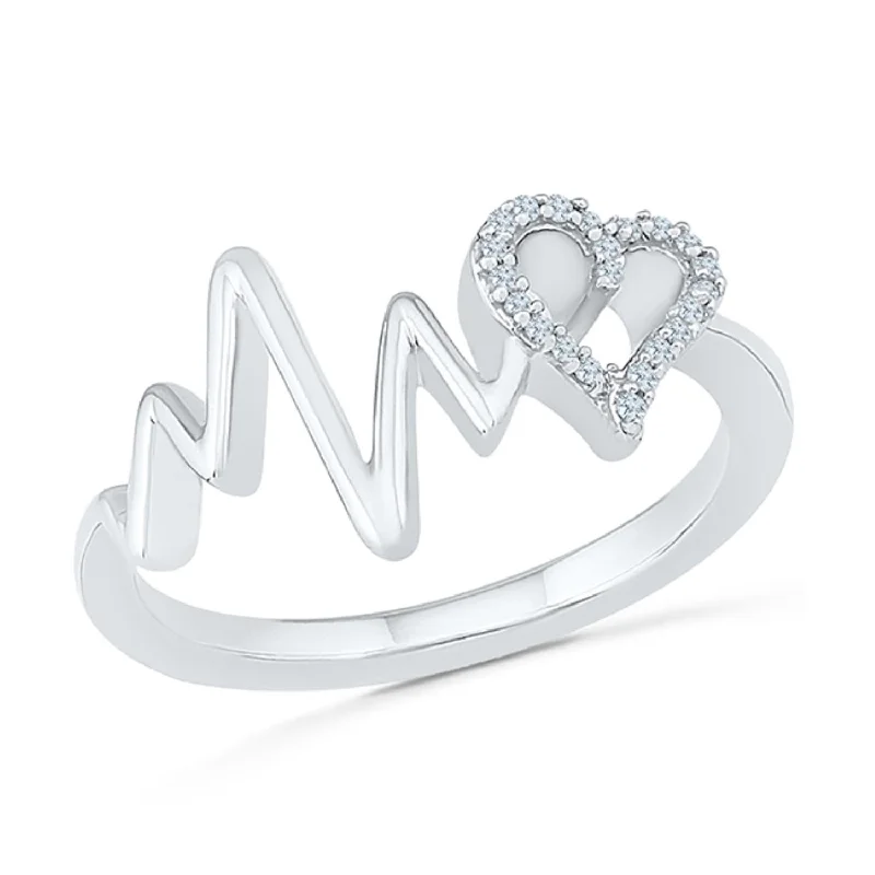 1/12 CTW Diamond Heart Ring in Sterling Silver