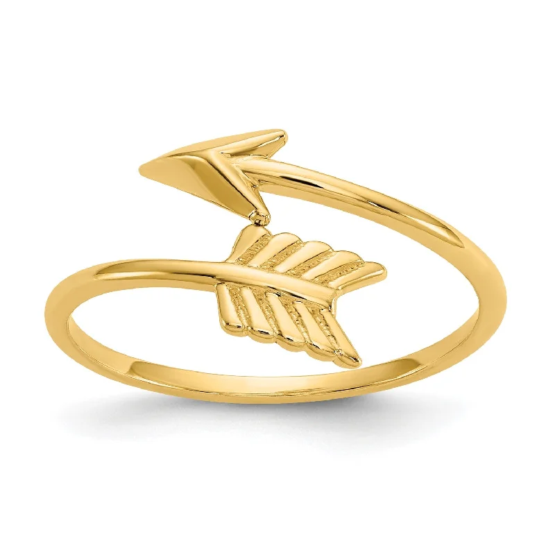 14KT Yellow Gold Arrow Ring; Size 7