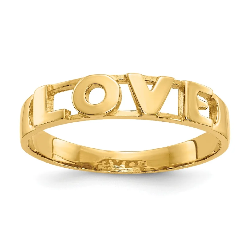 14KT Yellow Gold Love Ring; Size 6