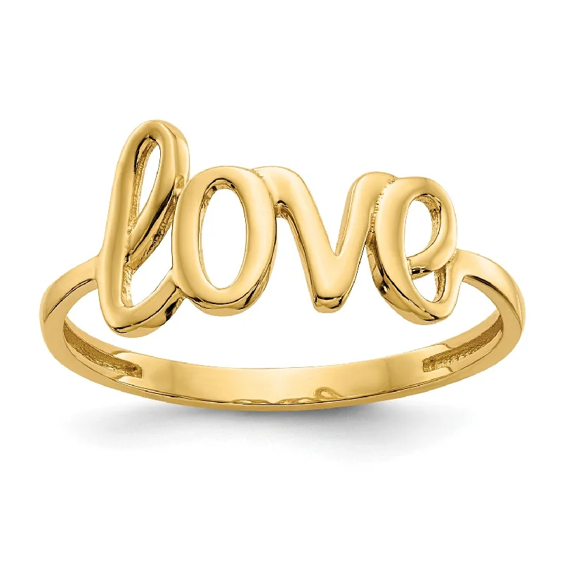 14KT Yellow Gold Love Ring; Size 7