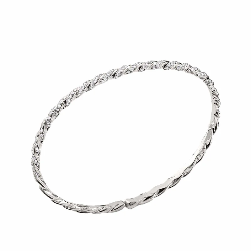 Pavéflex Bracelet in 18K White Gold with Diamonds, 3.5mm