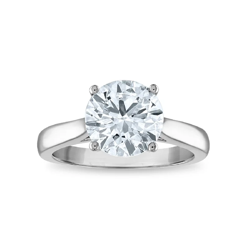 Red Hot Deal 3 CTW Round Lab Grown Diamond Solitaire Engagement Ring in 14KT White Gold