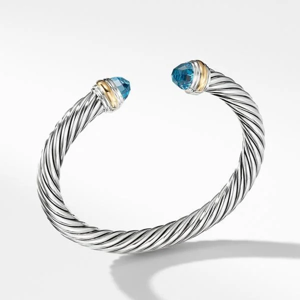 Bracelet with Blue topaz and 14K Gold