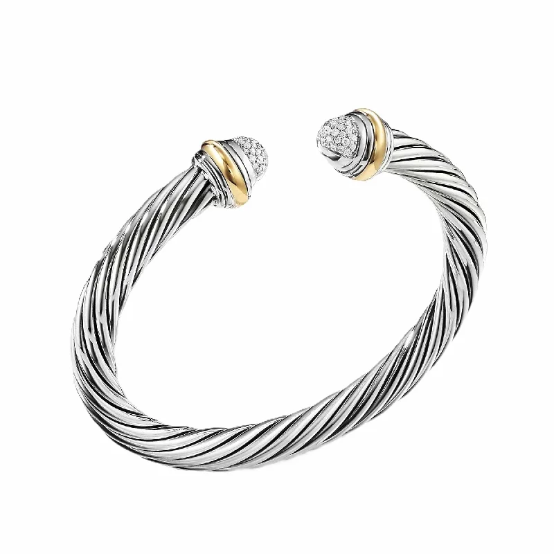 Cable Classics Collection® Bracelet with Diamonds and 18K Gold