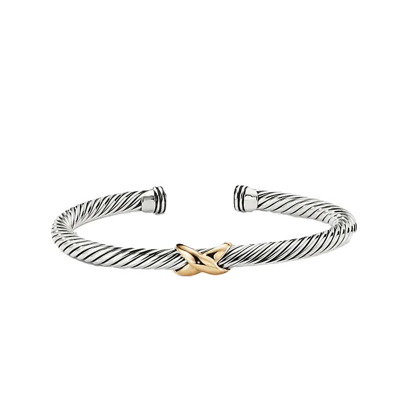 X Bracelet with Gold