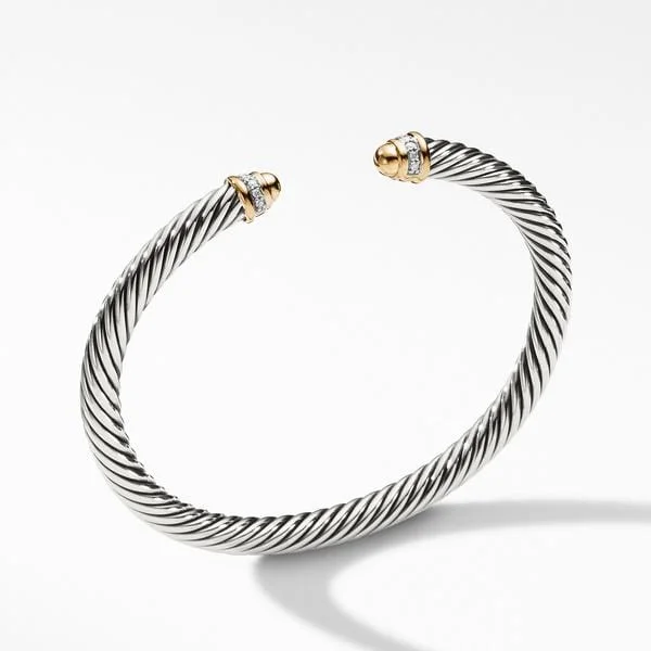 Cable Classics Bracelet with Gold Domes and Diamonds