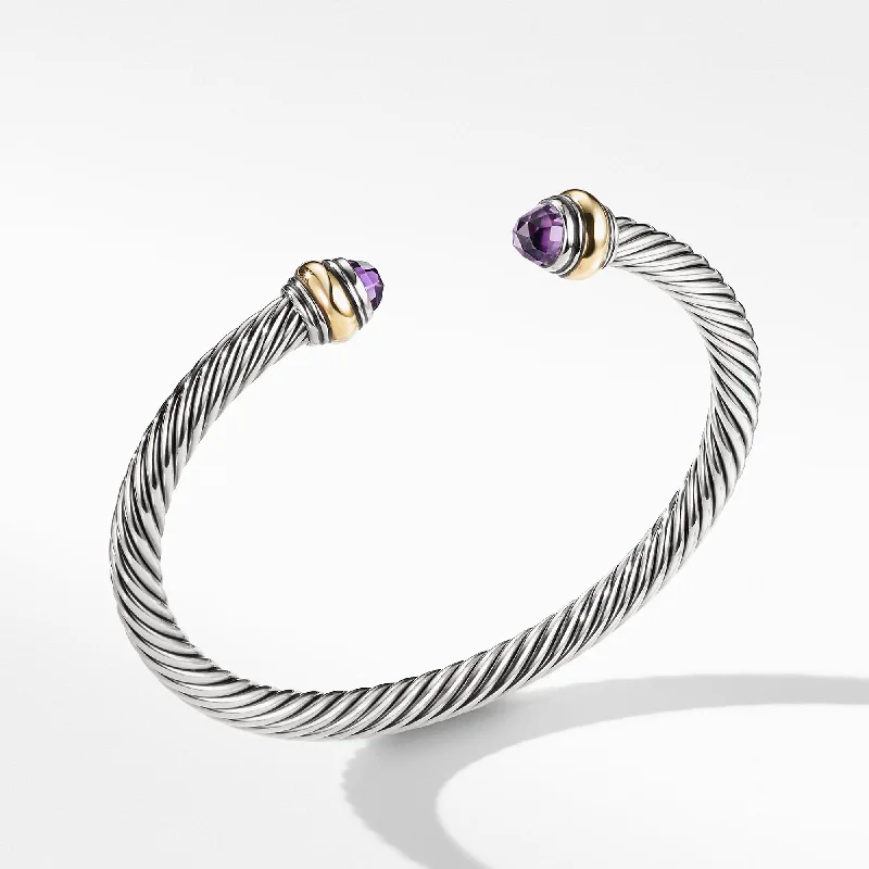 Cable Classic Bracelet with Amethyst and Gold