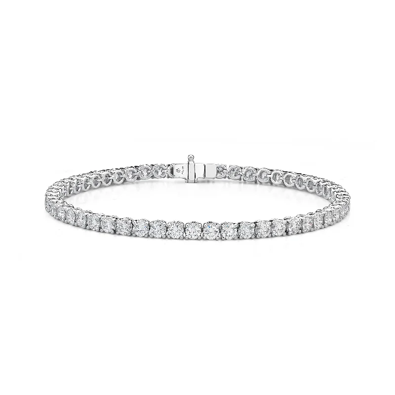 18K White Gold Diamond Line Tennis Bracelet